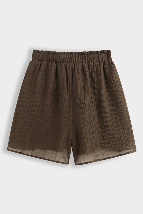 Short Elyss Brown – Short Fluide Effet Froissé