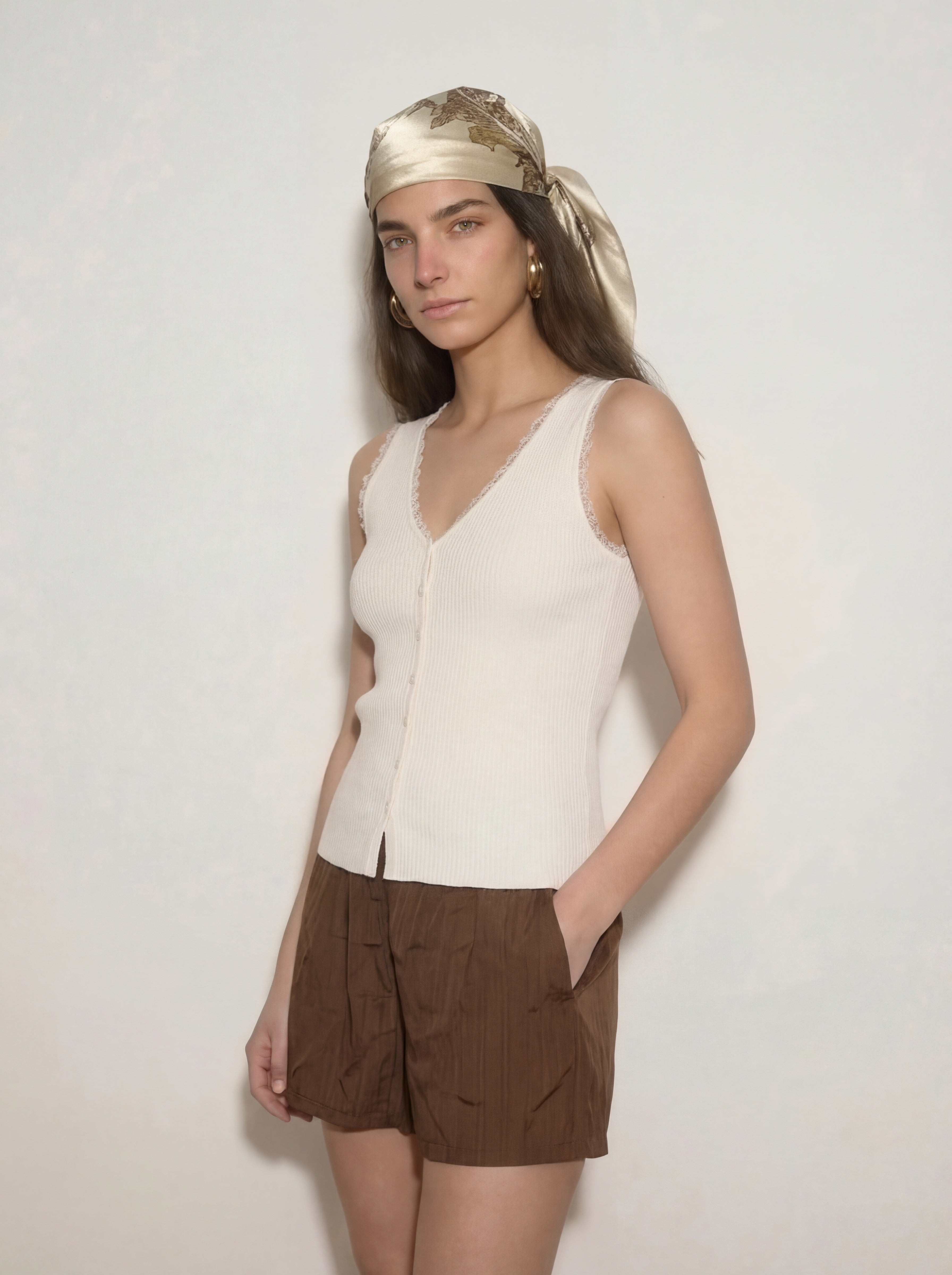 Short Elyss Brown – Short Fluide Effet Froissé