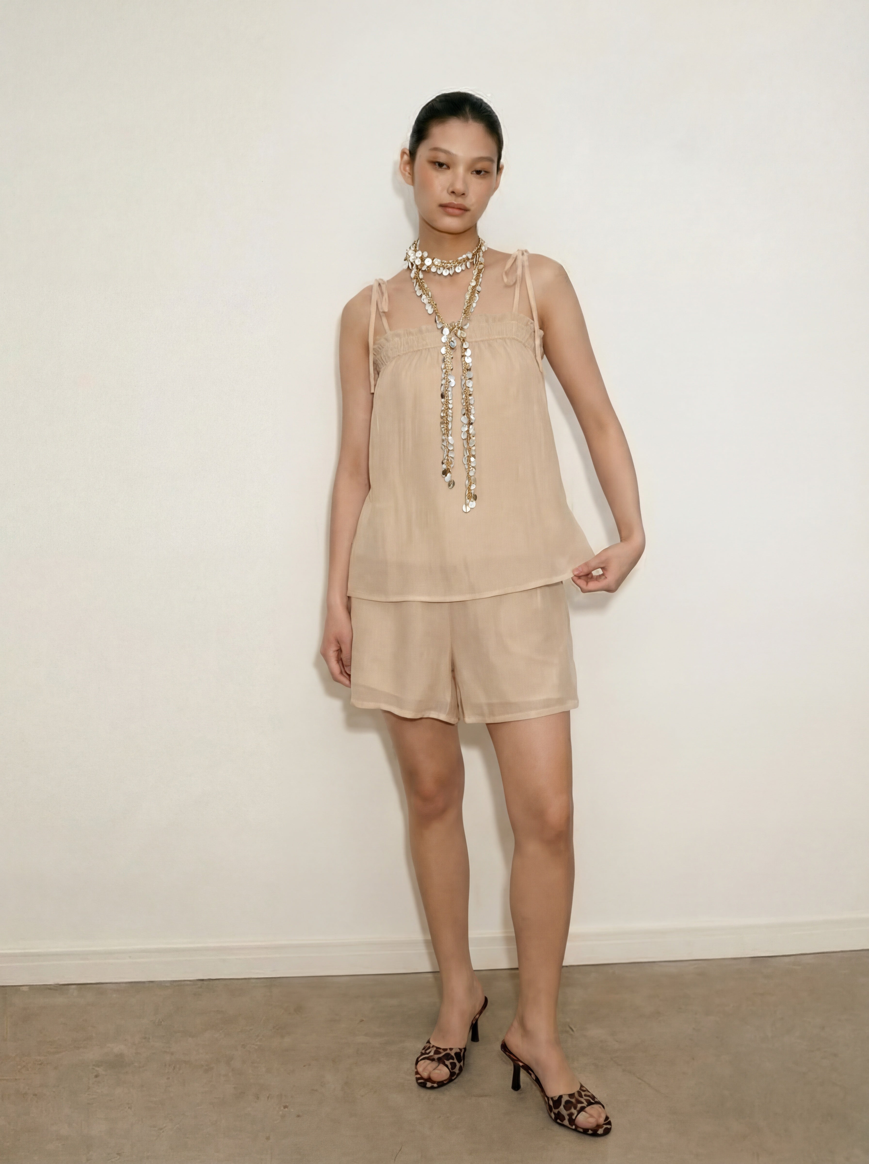 Short Elyss Brown – Short Fluide Effet Froissé