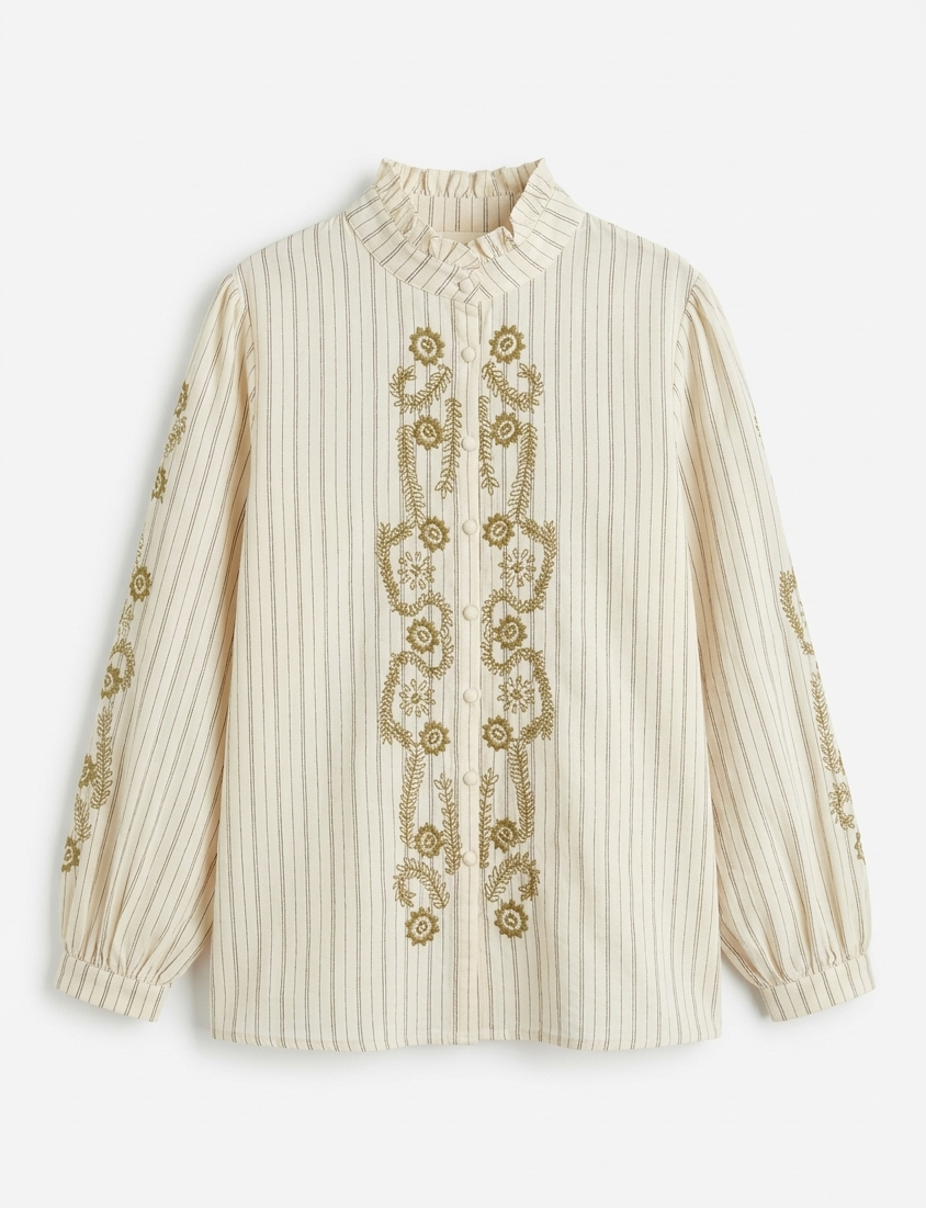 Chemise Tessia - Chemise Rayée brodée