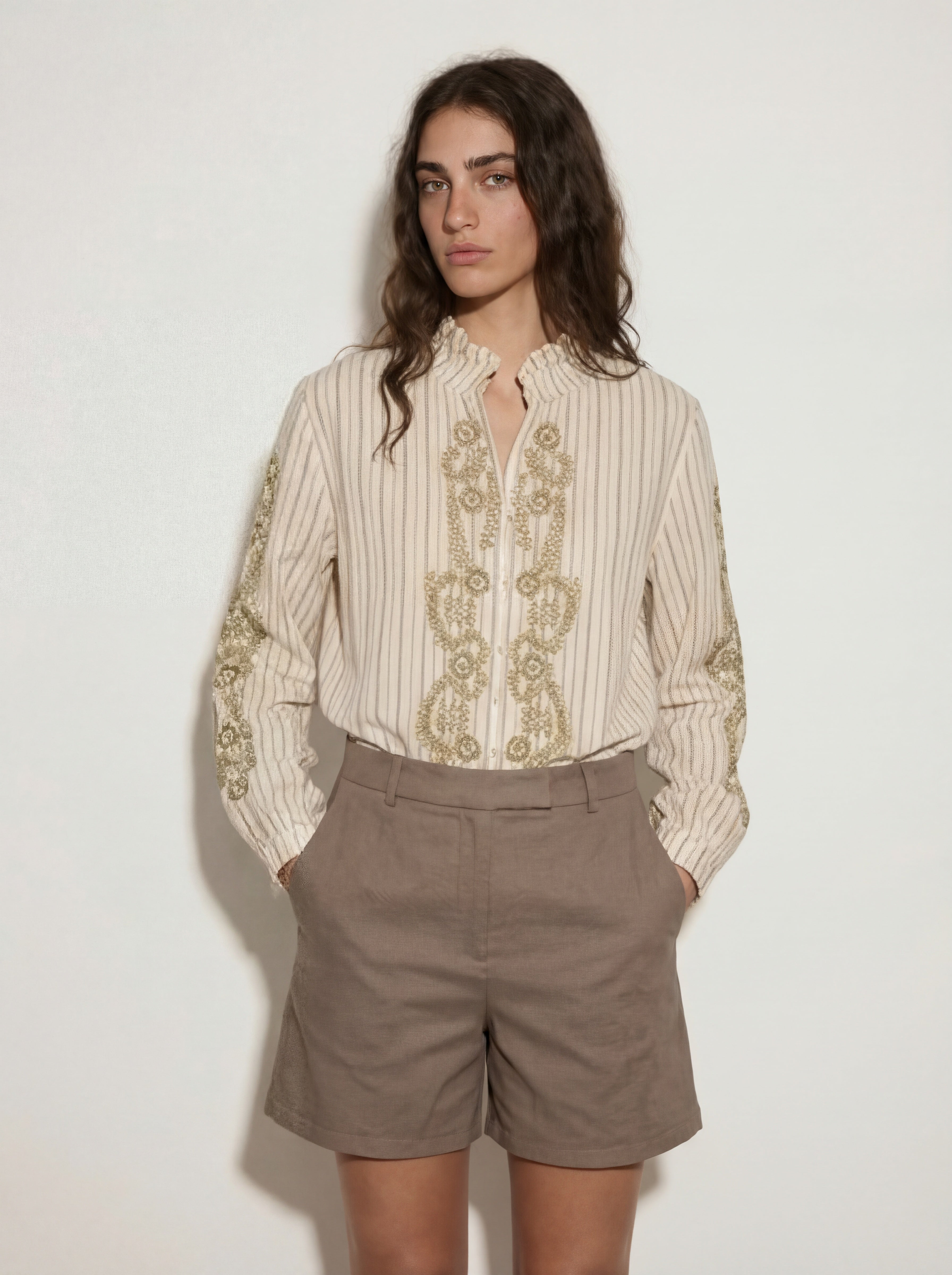 Chemise Tessia - Chemise Rayée brodée