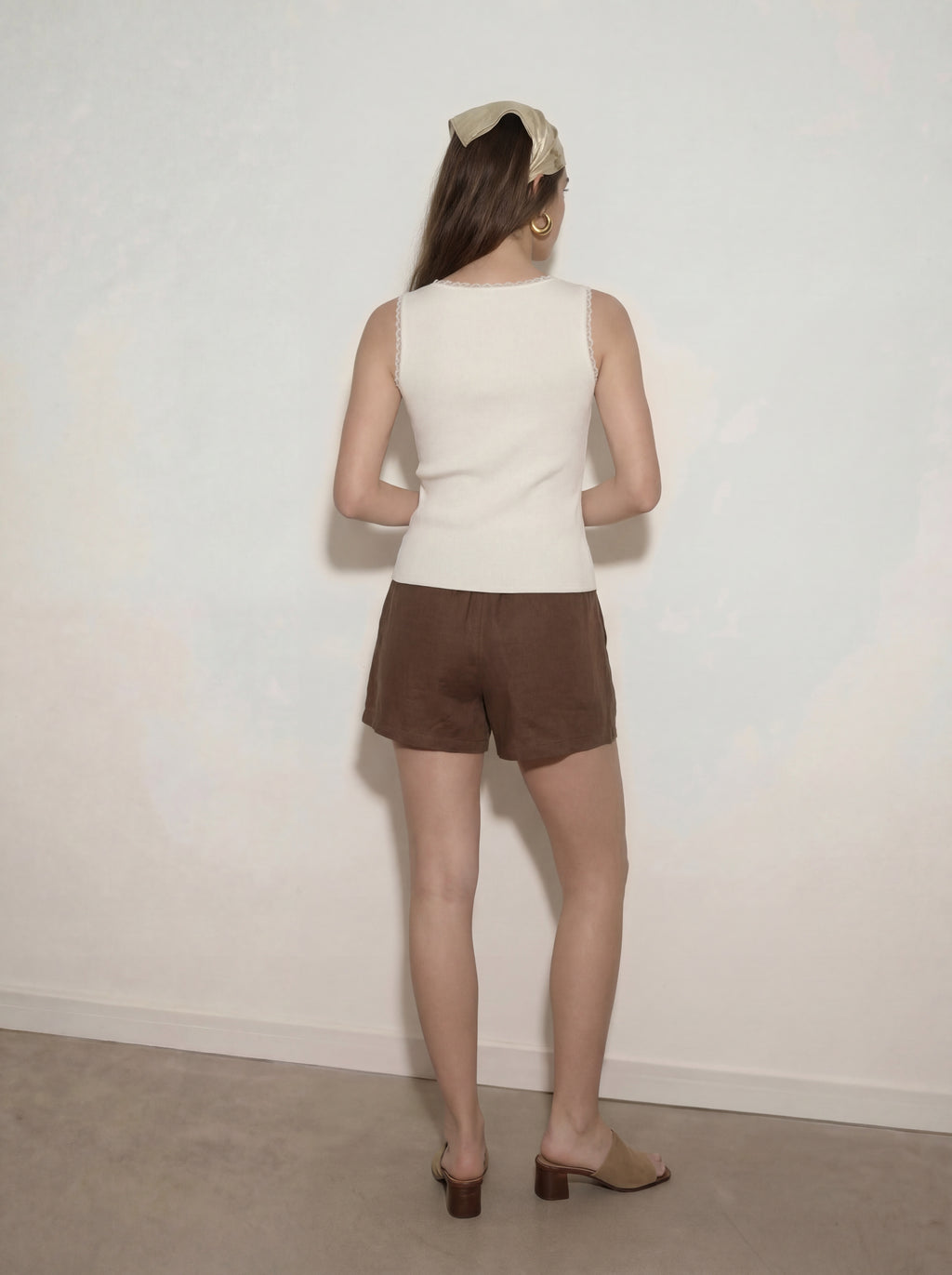 Short Elyss Brown – Short Fluide Effet Froissé