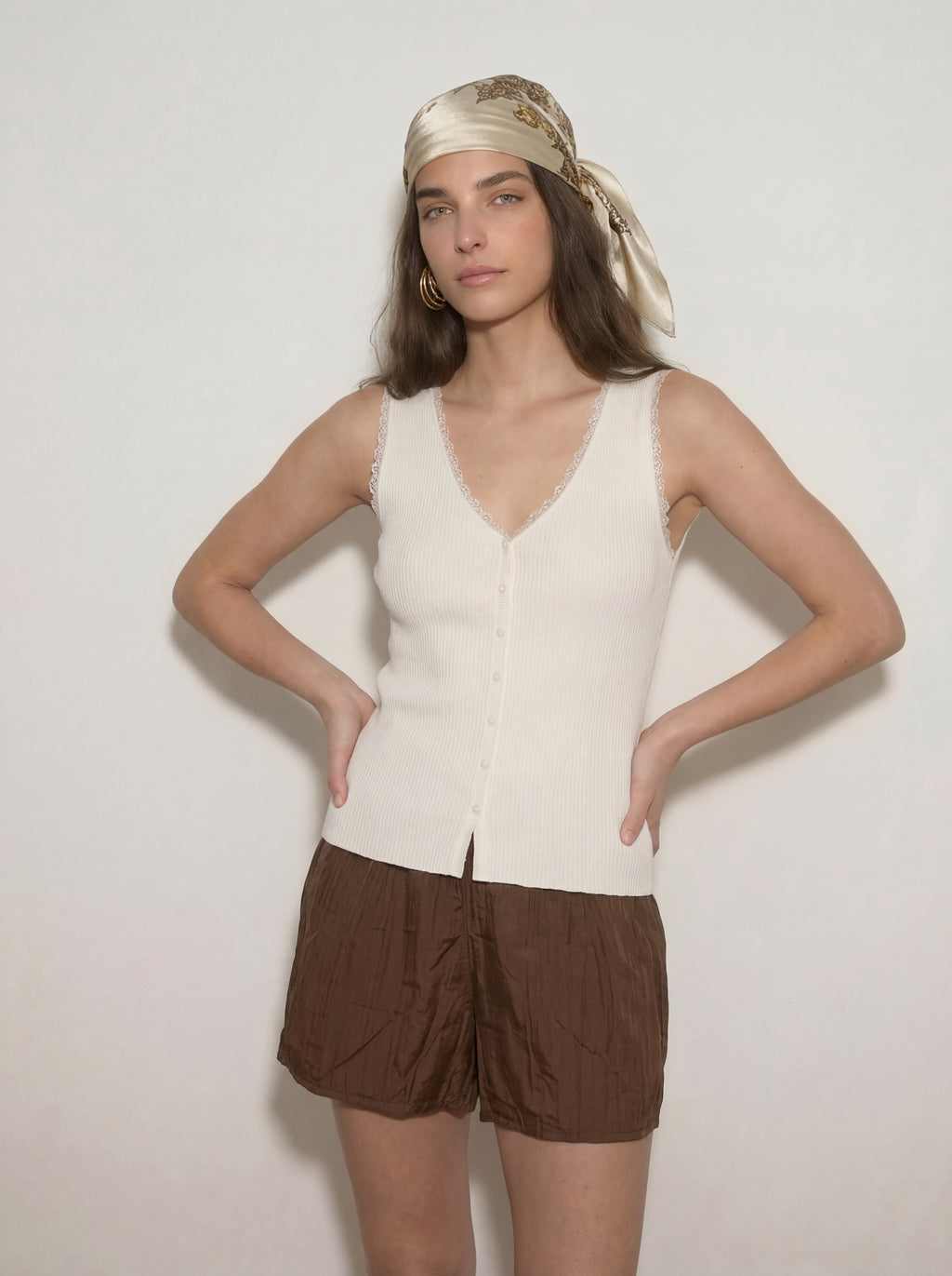 Short Elyss Brown – Short Fluide Effet Froissé